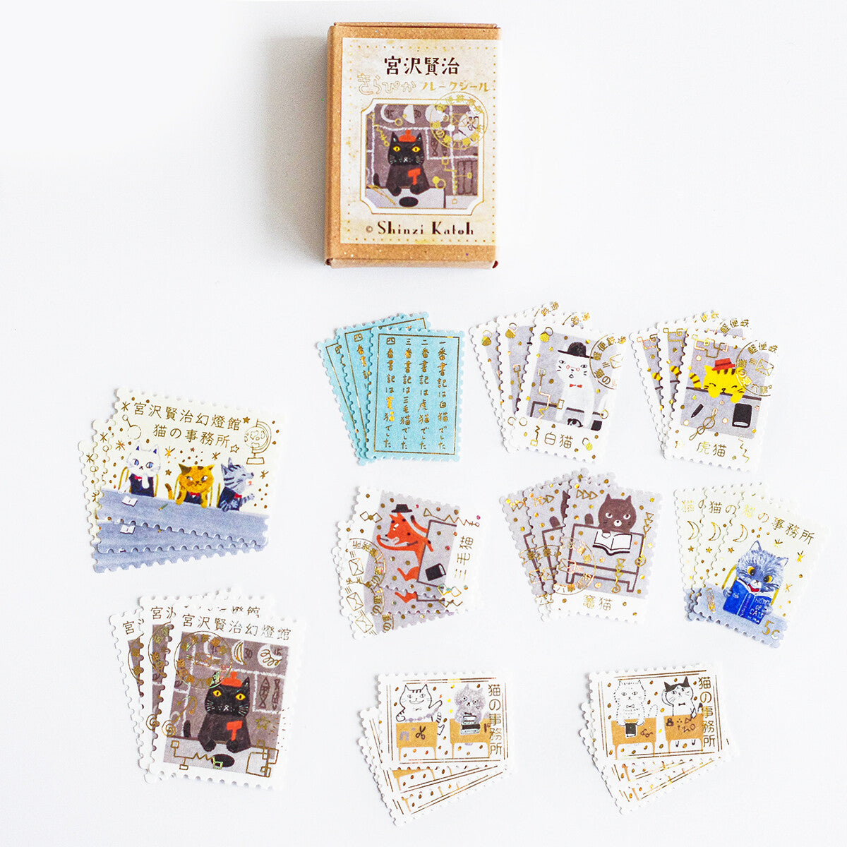 Shinzi Katoh Flake Stickers in a Match Box // Cat Office