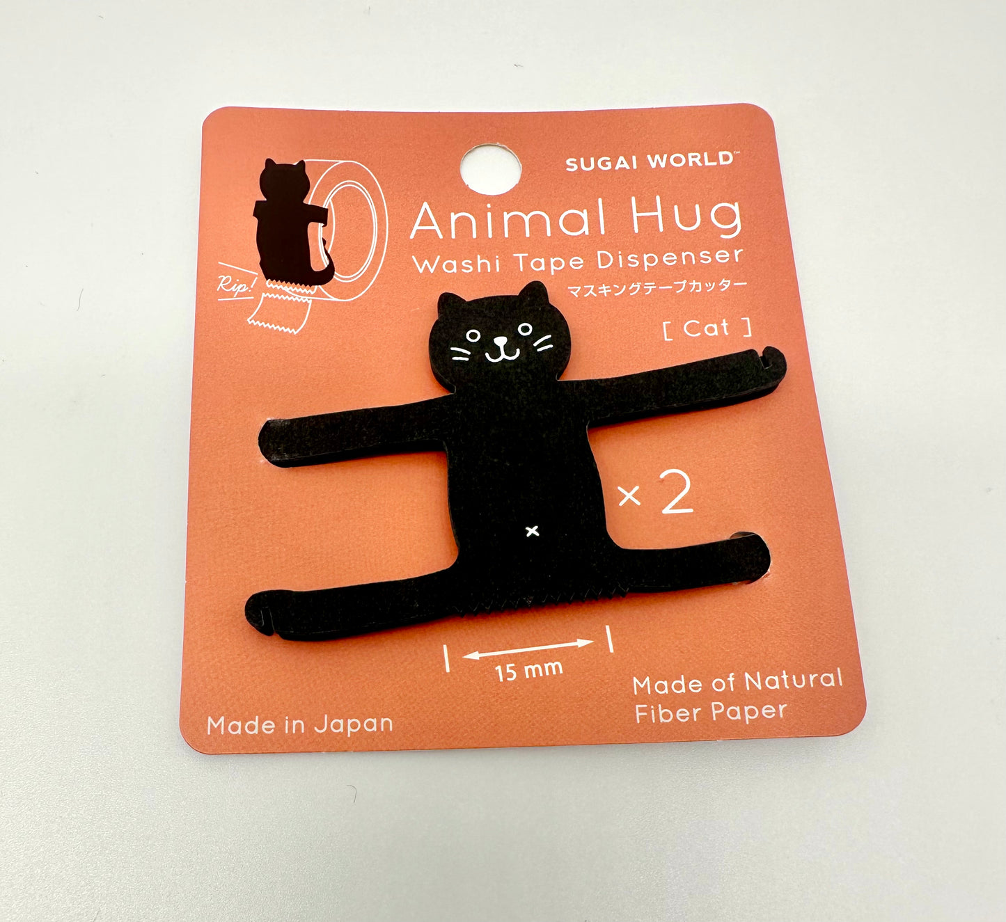 Black Cat Animal Hug Washi Tape Dispenser | Set of 2
